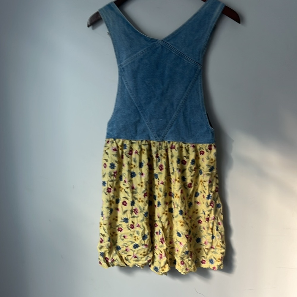 Vtg 90s Bonjour Floral Denim Overalls Dress Size Small ! - Picture 5 of 5